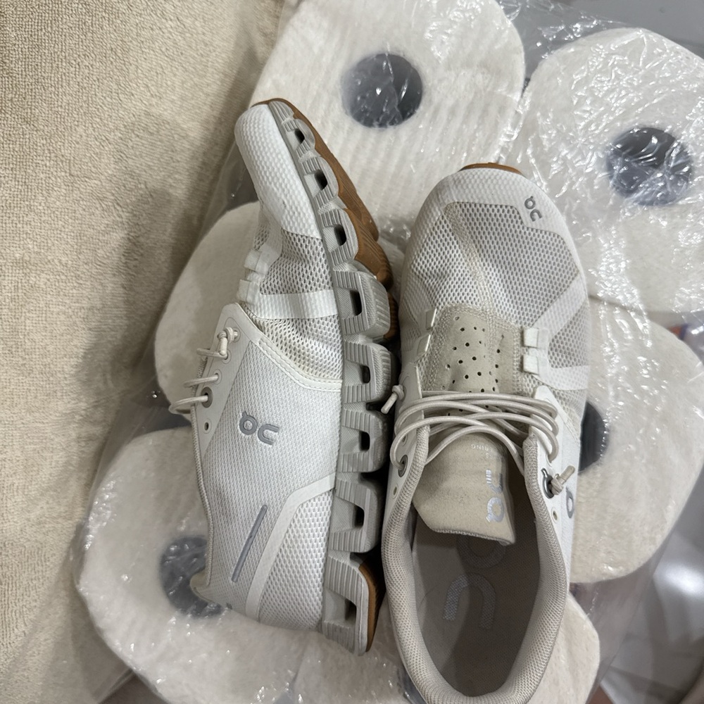 On Running Cream Athletic Shoes